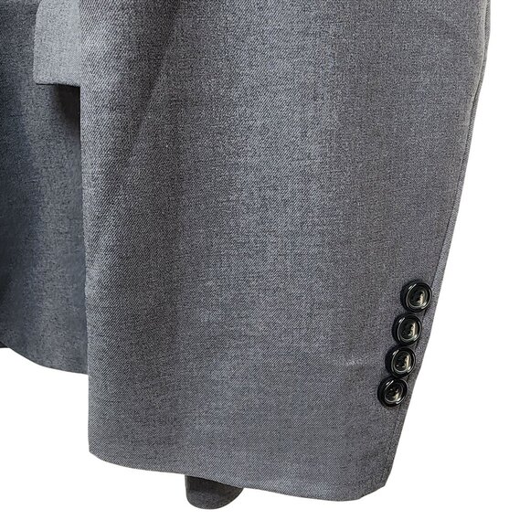 Mens Grey Single-Breasted Blazer Jacket Mylldey Size L Button Cuffs Pockets - Picture 5 of 8